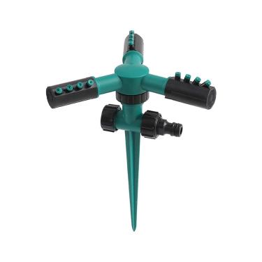 Imagem de Irrigador automático de gramado com rotação de 360°, pequeno aspersor de pino de três pinos para irrigação automática de jardim, fácil de instalar (Cor: Verde)