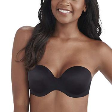 Imagem de Vanity Fair Sutiã feminino quase invisível sem alças com aro 74202, Preto meia-noite, 36DD