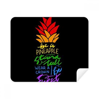 Imagem de Abacaxi LGBT Pano de limpeza de tela com citação de bandeira do arco-íris Limpador de tela 2 peças Tecido de camurça