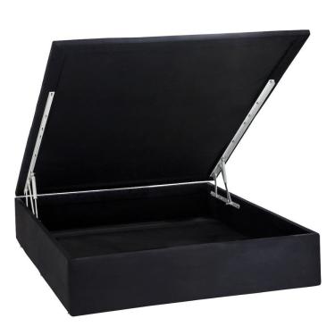 Imagem de Base Baú Physical Camurça Preto Casal (138x188x39) - Ortobom