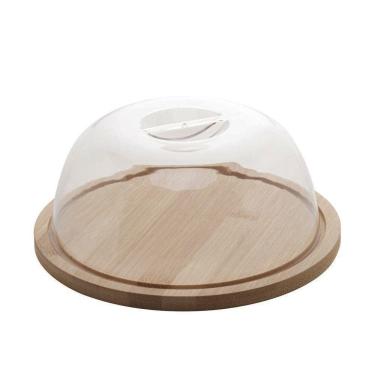 Imagem de Queijeira Bambu 18,5x18,5cm Com Tampa Acrilica Lyor