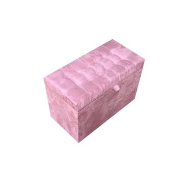 Imagem de Puff Baú Em Suede 68 Cm - Rosa Claro - 100% Mdf