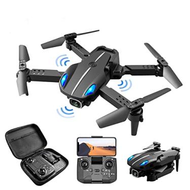 Imagem de Drone GPS com câmera, 4K HD câmera única, drone quadcopter RC dobrável, localizador de fluxo óptico, modo de retenção de altitude para evitar obstáculos (PRETO)