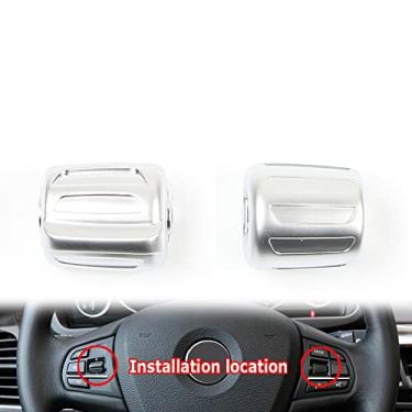 Imagem de Substituição de botão de controle de volante preto multifunções para BMW F15 F16 F25 F26 F52 F45 F49 F39 (Prata-1 Par)