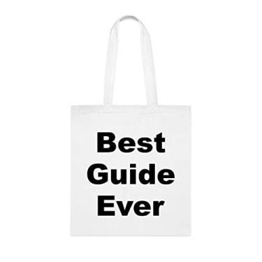 Imagem de Bolsa tote guia, bolsa melhor guia de sempre, presente guia, bolsa de ombro guia, bolsa de ombro guia, bolsas reutilizáveis, ideia de de Natal, Branco