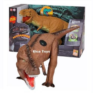 Dinossauro Tiranossauro Rex Emite Som e Luz 19cm - Pais e Filhos
