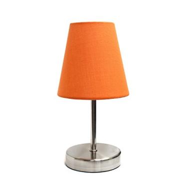 Imagem de Simple Designs LT2013-ORG Mini luminária de mesa básica de níquel areia com persiana de tecido, laranja
