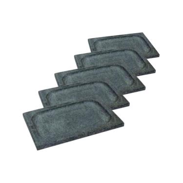 Imagem de Kit 5 Prato Retangular Bandeja de Servir Pedra Sabão 10x30cm