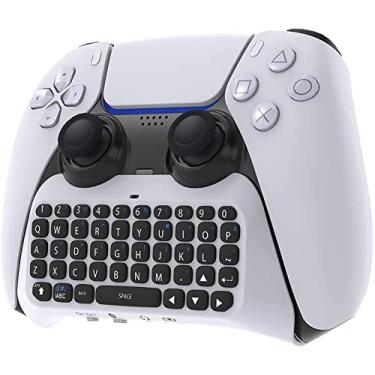 Imagem de Cnll Teclado de controle sem fio para PS5, 3.0 mini gamepad portátil chatpad com alto-falante embutido e conector de áudio de 3,5 mm para Playstation 5 placa de bate-papo por voz para mensagens e jogos de bate-papo ao vivo