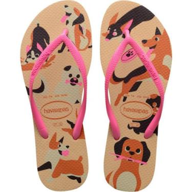 Imagem de Chinelo Havaianas Feminino Slim Pets 37/8 Dourado - Kamero