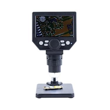 Imagem de Adaptador de microscópio G1000 câmera de microscópio digital microscópio eletrônico 4,3 polegadas display LCD 8MP 1-1000X lupa acessórios de microscópio (cor: suporte ABS)