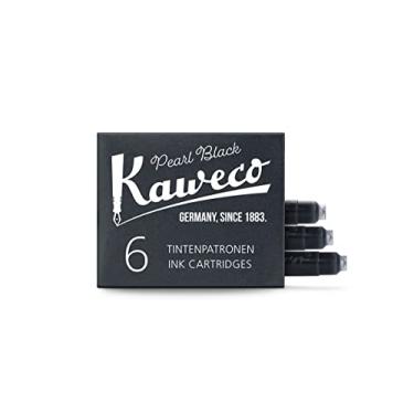 Imagem de Kaweco Cartuchos de tinta para caneta-tinteiro preto pérola pacote com 6 | Tinta premium com cartuchos padrão curtos em preto | Caligrafia solúvel em água vegana e sem crueldade