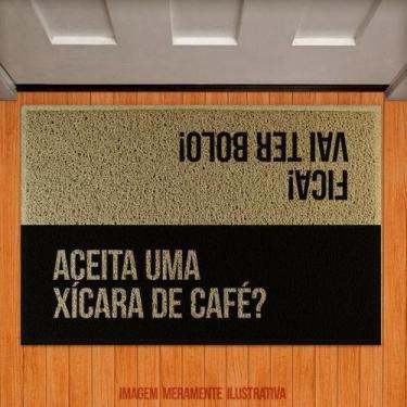 Imagem de Tapete Capacho - Aceita Xicara Café Fica Vai Ter Bolo - Legiao Nerd