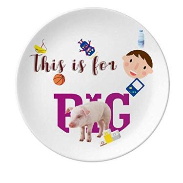 Imagem de Prato de porcelana de carne da moda para jantar prato redondo masculino