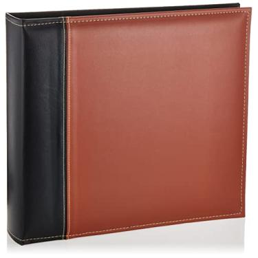 Imagem de Pasta de scrapbook Pioneer de 30,5 cm x 30,5 cm, com capa em dois tons, preta sobre marrom