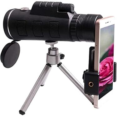 Imagem de Telescópio monocular para telemóveis | Com bússola e tripé, telescópio refrator, mini telescópio para viagens na praia para observação de pássaros/acampamento/viagens