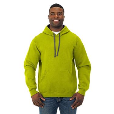Imagem de Fruit of the Loom Moletom masculino com cintura, verde cítrico, grande