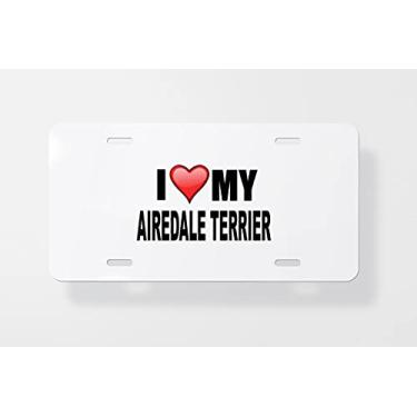 Imagem de Capa para placa de carro I Love My Airedale Terrier – Capa para placa de carro – Capa para placa de carro 15 x 30 cm