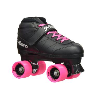 Imagem de Epic Skates Patins de patins Quad Speed para ambientes internos/externos Super Nitro preto/rosa, juvenil 5