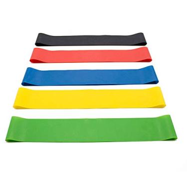 Imagem de Conjunto de bandas de resistência - 600MM Resistente à pele Resistente ao exercício Fitness Band Loop com 5 níveis de resistência diferentes - Ideal para casa, academia, ioga, treinamento - 5 bandas sem bolsa de transporte