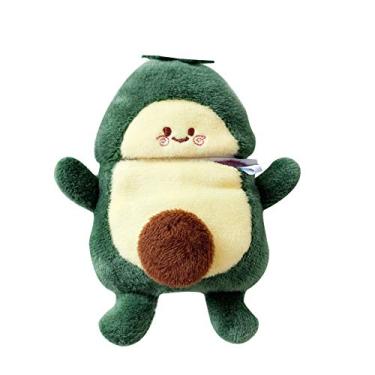 Imagem de SGVAHY Capa peluda para AirPods 1 e 2 divertida desenho 3D fofo desenho de pelúcia verde abacate capa macia e fofa com chaveiro, capa protetora antiqueda kawaii, mulheres e meninas