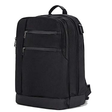 Imagem de Mochila de ombro Mochila Bolsa de estudante Mochila de carregamento USB Bolsa masculina de grande capacidade para computador, tecido Oxford impermeável e respirável, preto