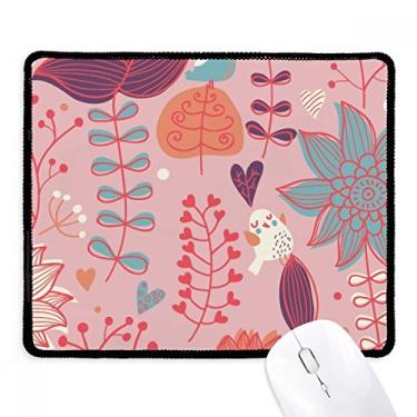 Imagem de Tapete de borracha para jogos com borda costurada com tinta de flor vermelha