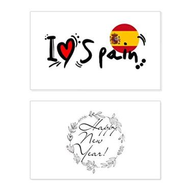 Imagem de I Love Spain Bandeira da Palavra Love Ilustration Coração Ano Novo Festival Cartão Bless Mensagem Presente