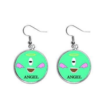 Imagem de Brinco feminino com pingente de prata e emoção de anjo de criatura verde