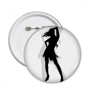 Imagem de Silhueta de pose de mulher linda e sexy pinos redondos emblema decoração de roupas 5 peças presente