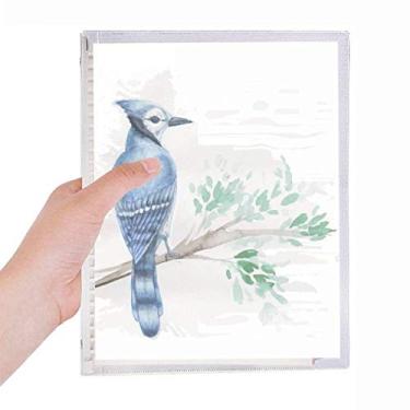 Imagem de Caderno de papagaio azul com folhas de galho, agenda recarregável