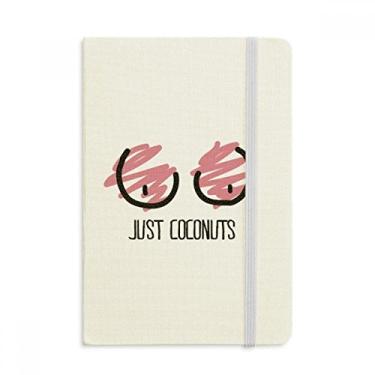 Imagem de Just Coconuts Caderno divertido desenho vermelho e rosa oficial de tecido capa dura diário clássico