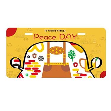 Imagem de DIYthinker Placa de identificação com a bandeira da alfândega da Alemanha para decoração de carro, dia da paz