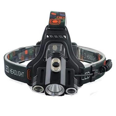 Imagem de N/H Lanterna de cabeça recarregável por USB, lâmpada de cabeça IPX4 à prova d'água com 4 modos e faixa de cabeça ajustável, perfeita para acampamento, caminhada, ao ar livre, caça