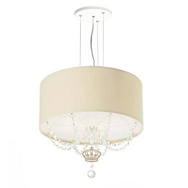Imagem de Lustre Pendente Infantil Coroa Cúpula Crú 30X15 2E27