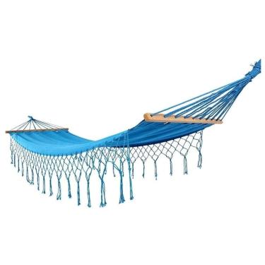 Imagem de Rede de Dormir Rede de lazer com franjas de renda e confortável cadeira de balanço dobrável para jardim de praia ao ar livre quintal Rede de Dormir Camping