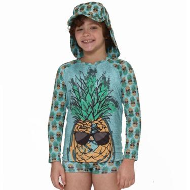 Imagem de Camiseta Praia Infantil Abacaxi Verde Accua UV.Line
