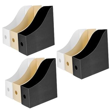 Imagem de NOLITOY 9 Peças De Armazenamento De Livros Arquivos Escaninhos Titulares Escritório Para Arquivo Plástico Revista De Mesa Branco Preto E Escrivaninha Bege Estante