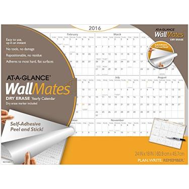 Imagem de AT-A-GLANCE Calendário de parede anual WallMates 2017, autoadesivo, apagado a seco, 61 x 45 cm (AW5060-28)