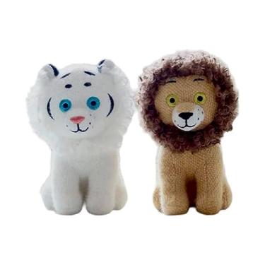 Imagem de Leão Branco Bege 2 Pelúcias Leãozinho Bichos Animais Selva