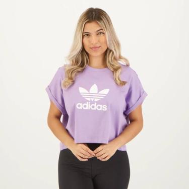 Imagem de Camiseta Adidas Adicolor Classics Trefoil Feminina Lilás