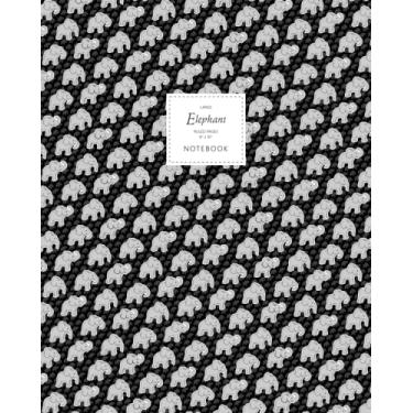 Imagem de Notebook elefante - Páginas pautadas - 8x10 - Grande: (edição preta) Divertido caderno 192 páginas pautadas/forradas (8 x 10 pol. / 20,3 x 25,4 cm / Grande jotter)