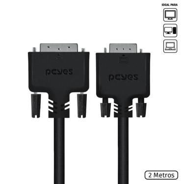 Imagem de Cabo PCYes DVI-I 24+5 para VGA 15 Pinos Macho 2 Metros - PDVM15-2 (29331)
