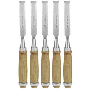 Imagem de Kit 5 Formão Madeira Corte Entalhe 5/8 Pol 16Mm Tradestar