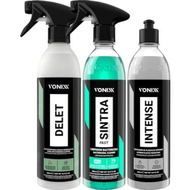 Imagem de Delet Limpador de Borracha + Sintra Fast Bactericida + Intense Revitalizador Interno Vonixx