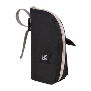 Imagem de Fancyes Bolsa tote aquecedora de mamadeiras, aquecedor de bebidas, compacto, ajustável, temperatura, bolsa aquecedora de mamadeiras para viagens, saídas, preto