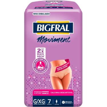 Imagem de Bigfral Moviment Feminina G/Xg Embalagem Com 7 Unidades
