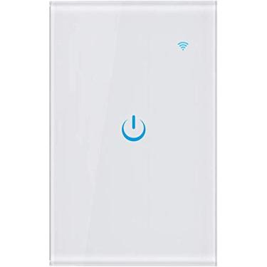 Imagem de SMARSECUR Interruptor inteligente, interruptor de luz WiFi na parede sem fio compatível com Amazon Alexa e Google Home e IFTTT, função de temporização, necessidade de fio neutro (1 gangue)