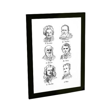 Imagem de Quadro Decorativo A2 Nomes Da Ciência Einstein Darwin Newton Decoração Poster