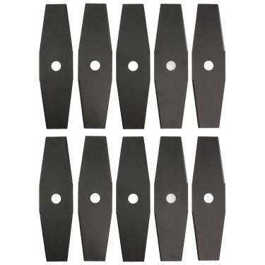 Imagem de Kit 10 Facas Lâminas de Roçadeira 2 Pontas 300mm Furo 3/4 Polegada 1,7mm Incolma